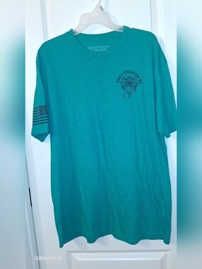 Grunt Style Men's Teal 'Don't Tread On Me' Crew Neck T-Shirt